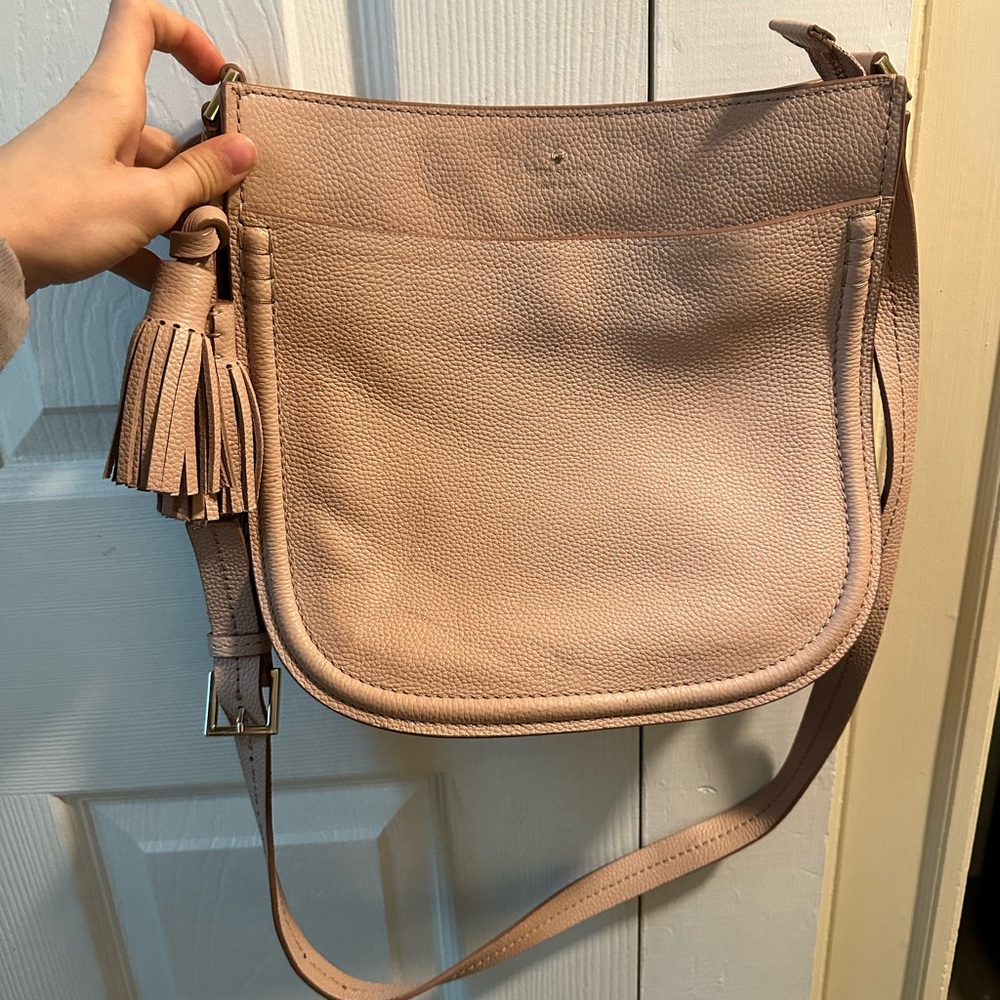 Elegant Pink Leather Shoulder Bag